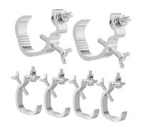 ANDRESLAD 6 Abrazaderas de Aluminio para Luz de Escenario Tornillo Ajustable, Clips para Luces Dj, Ganchos Dúo para Truss de 30-52 Mm, Color Plateado, 6 Piezas, Accesorios para Iluminación