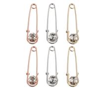 ANDRESLAD 6 Imperdibles para Ropa Mujer Broches Decorativos Gemas de Imitación Set 6 Piezas Oro y K Accesorios para Fijar Cinturones y Vestidos Versátiles y Seguros para Uso Diario