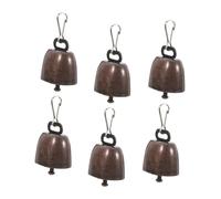 ANDRESLAD 6 piezas Campanas Pequeñas de Metal Vintage para Ganado y Mascotas de Campanas Ruidosas de Bronce para Vacas Caballos Ovejas y Cabras Accesorio Anti-pérdida para Collares y