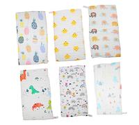 ANDRESLAD 6piezas Pañuelos De Algodón Toallas Faciales Absorbentes Baberos Para Biberón y Sudor