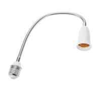 ANDRESLAD Adaptador Portalámparas E27 Tubo Flexible Reforzado de 395 MM Base Giratoria 360° Extensor para Bombilla LED Enchufe Eléctrico para Iluminación Interior y Exterior