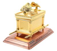 ANDRESLAD Adorno Religioso de Aleación Chapado Arca del Pacto Israel Modelo Antiguo Medio para Decoración de Iglesia Hogar Oficina Mesa