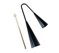 ANDRESLAD Agogo Bell Metálica de Doble Tono Madera Instrumento Musical Tradicional para Juguete Portátil Resistente y Educativo Campana Percusión para Ritmos Latinos Color Negro