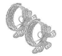 ANDRESLAD Alzapaños para Cortinas Plateados Pequeños 2 Piezas Soporte Metálico Resorte Sujetacortina Decorativo para Ventana Baño Dormitorio y Oficina