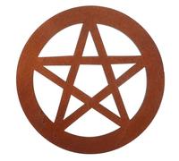 ANDRESLAD Bandeja Decorativa de Altar Madera Pentagrama Tallado, Diseño de Estrella de Cinco Puntas, Color Aleatorio, Accesorio para Ritos Religiosos y Decoración Espiritual
