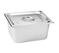 ANDRESLAD Bandeja Rectangular de Buffet de Acero Inoxidable 265x162x150 Mm con Tapa, Plato para Servir Alimentos Reutilizable, Contenedor para Catering y Uso en Fiestas y Cocina