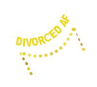 ANDRESLAD Banderines de Fiesta para Divorciados Purpurina Dorada, 2 Piezas, Decoración Brillante para Celebraciones, Guirnaldas para Eventos en Hogar y Fiestas