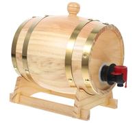 ANDRESLAD Barril de Vino de Madera de Pino 0,8 L Grifo y Soporte, Dispensador para Cerveza y Licor, Barril Decorativo para Hogar y Fiestas, Balde para Envejecimiento y Almacenamiento