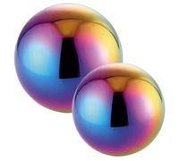 ANDRESLAD Bolas de Observación de Acero Inoxidable 2 Piezas Esfera Hueca Superficie Espejo Diámetro 12 CM y 15 CM Bola Reflectante Decorativa para Jardín al Aire Libre