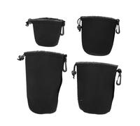 ANDRESLAD Bolsa para Lentes de Cámara de Neopreno 4 Tamaños para Fotógrafos Profesionales y Aficionados Uso Portátil Protección contra Polvo y Golpes Color Negro Elasticidad Alta para Viaje