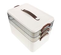 ANDRESLAD Caja de Almacenamiento para con Gran Capacidad Organizador Multilayer con Compartimentos Clasificados Caja con Cierre y Asa para Botiquín Casero y Almacenaje Doméstico