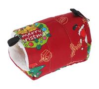 ANDRESLAD Cama para Jaula de Loros Térmica y Aislada Estampado Navideño Rojo Nido para Periquitos de Algodón Grueso 16X13X16 CM Casita Cálida para Agapornis Cacatúas y Periquitos
