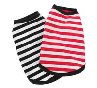 ANDRESLAD Camisetas para Perros Pequeños sin Mangas 2 Piezas Chaleco a Rayas y Algodón Transpirable y Ligero Ropa Cómoda para Cachorros XS Adecuado para Paseos y Uso Diario