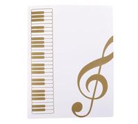 ANDRESLAD Carpeta de Partituras A4 para Música, Organizador de Archivos de Escritorio en Pp Color Claro y Dorado, Carpeta Archivadora 40 Páginas para Documentos y Partituras, Protector