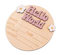 ANDRESLAD Cartel De Anuncio De Bebé Para Recién Nacidos Decoración De Nursery Hola Mundo Placa De Para Bebé Cartel De Nombre Para Hospital