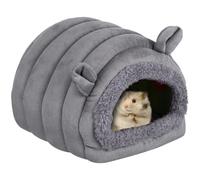 ANDRESLAD Casa para Hámster y Cobayas Pequeña Gris en Forma de Oruga, Cama Suave y Cómoda para Chinchillas, Escondite Cálido para Mascotas Pequeñas, Accesorio Adecuado para Jaulas y