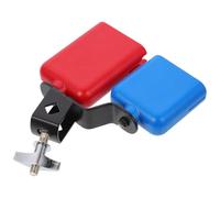 ANDRESLAD Cencerro Doble de Percusión para Campana Metálica Pequeña Azul y Grande Roja Instrumento Musical para Batería Accesorio de Banda y Batería Infantil