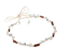 ANDRESLAD Cinturón Étnico Trenzado para Mujer Estilo Bohemio con Cuentas Azules Cinturón Ajustable Tejido a Mano Accesorio Vintage para Vestidos y Faldas Moda Casual y Festival