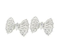 ANDRESLAD Clips Para Zapatos De Moda Lazo Desmontable, Hebillas Decorativas Plateadas, Accesorios Para Mujer, Para Bodas y Vida Diaria, Tamaño 60x43 Mm, Par