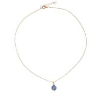 ANDRESLAD Collar Colgante de Ojo Malvado Azul Borde Dorado Gargantilla Amuleto de Ojos Azules Turcos para Mujer Cadena Ajustable Joyería de Moda