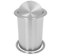 ANDRESLAD Cubo de Basura Empotrado Encimera de Acero Inoxidable 29L con Tapa Abatible Silenciosa Conducto de Residuos Integrado para Cocina Doméstica y Restaurante Fácil Limpieza y