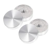 ANDRESLAD Discos Circulares de Aluminio Grueso M8 Adaptador para Tapas de Vidrio Plateado Antideslizante para Mesas de Vidrio y Muebles 4 Piezas para Uso en Oficina y Comedor
