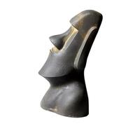 ANDRESLAD Estatua Moai de Resina Natural Efecto Óxido Aleatorio, Mini Escultura Decorativa para Hogar, Oficina y Jardín, Adorno Cultural de Isla de Pascua, Figura de Paisajismo y Bonsái