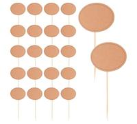 ANDRESLAD Etiquetas para Alimentos Reutilizables 24 Pcs, Marcadores de Queso Palillos de Madera y Papel, Señales para Buffet y Fiesta, Aptas para Bodas y Decoración de Cupcakes