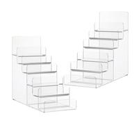 ANDRESLAD Expositor Escalonado Acrílico Transparente para Carteras 6 Niveles Separación 3,5 Cm, Organizador de Billeteras para Mostrador, Soporte para Gafas de Sol, 2 Unidades