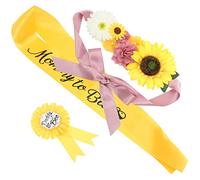 ANDRESLAD Faja para Futura Mamá Flores de Alfiler Accesorio de Ramillete para Shower para Fotos de Embarazo