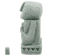 ANDRESLAD Figura de Piedra Balinesa para Jardín al Aire Libre Estatua Zen Miniatura de Hombre Pensante para Decoración de Bonsái y Terrarios Escultura de Meditación Compacta para