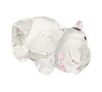 ANDRESLAD Figura Mini Hipopótamo de Cristal Transparente Rosa, Escultura Decorativa Coleccionable para Escritorio y Sala, Pisapapeles de Animal Pequeño para Oficina y Hogar, Adorno Compacto