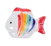 ANDRESLAD Figuras de Peces Flotantes de Cerámica Pintadas a Mano Grandes Rayadas Colores Vivos Decoración Realista para Acuarios Estanques y Jardines de Hadas Accesorio Duradero y