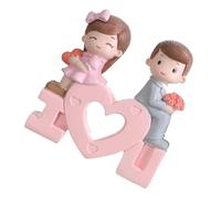 ANDRESLAD Figuras de Resina para Tartas de Novios y Novias Adorno Romántico para Pastel de Decoración para Bodas y San Valentín Pieza Única para Obsequio de Aniversario