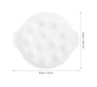 ANDRESLAD Fuente de Cerámica Blanca para Hornear Caracoles 12 Agujeros y Asas Dobles Plato Resistente para Horno de 10 Pulgadas Utensilio de Cocina para Barbacoa y Uso Doméstico