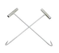 ANDRESLAD Gancho para Pozo Forma de T 2 Piezas Herramienta de Elevación Resistente para Tapas de Alcantarilla y Rejillas de Drenaje Gancho Pesado para Extracción de Pozos y Trabajo