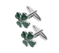 ANDRESLAD Gemelos Para Hombre Con Diseño De Trébol Verde, Adornos Vintage De Trébol De Cuatro Hojas Para Fiesta Irlandesa Del Día De San Patricio, 2 Uds.