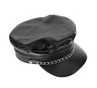 ANDRESLAD Gorra Marinero Unisex con Cadena de Hierro Diseño Retro con Visera Corta Sombrero Polices y de Barco para Hombre y Mujer