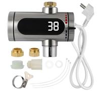 ANDRESLAD Grifo Eléctrico de Agua Instantáneo de Acero Inoxidable para Cocina, Calentador de Agua sin Tanque con Pantalla LED Digital, Calefacción Rápida hasta 50°c, Compatible Ac220v, Uso