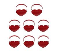 ANDRESLAD Hebillas para Servilletas Forma de Corazón Anillos de Servilleta de Metal Rojo 8 Piezas para Decoración Romántica en San Valentín Bodas y Cenas Obsequios