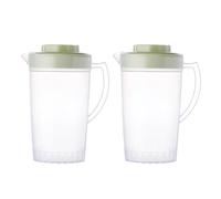 ANDRESLAD Jarra para Bebidas Frías 2 Piezas Jarra de Plástico Transparente Tapa Capacidad Grande para Zumos Caseros Agua Fría y Té Resistente al Frío Uso Familiar y Portátil