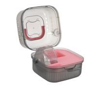 ANDRESLAD Jaula de Transporte Portátil para Mascotas Pequeñas Doble Capa Plástico Resistente Asa Tipo Maletín Ventilación Amplia y Fondo Desmontable Adecuado para Viajes y Transporte