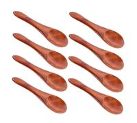 ANDRESLAD Juego de 8 Cucharitas de Madera Maciza Mini 95X33 CM para Especias Miel Postres y Condimentos Cucharas Pequeñas Ecológicas para Cocina Hogar y Restauración