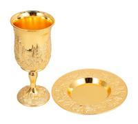 ANDRESLAD Juego De Copa Kiddush Metálica Dorada 1 Unidad, Copa De Vino para Shabat y Pascua, Vaso Sagrado Ligero para Rituales Judíos En Celebraciones Familiares