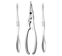 ANDRESLAD Juego De Herramientas Para Comer Cangrejo 3 Piezas Acero Inoxidable 304 Mango Ergonómico Antideslizante Utensilios Para Mariscos Fiesta En Casa