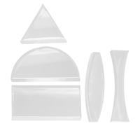ANDRESLAD Juego de Lentes Ópticas Enseñanza de Física 5 Piezas de Vidrio Transparente Lentes Convexas y Cóncavas Iniciales Semicirculares Triangulares Herramienta Educativa para