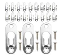 ANDRESLAD Kit de Colgadores Metálicos para Marcos de Fotos Tornillos 30 Hebillas 60 Tornillos Herrajes Invisibles para Montaje Panel Posterior Soporte Resistente para Cuadros de