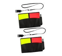 ANDRESLAD Kit de Tarjetas de Árbitro de Fútbol con Silbato, Tarjetas de Expulsión y Advertencia Rojo y Amarillo, 2 Juegos Estándar Internacional para Entrenamiento y Partidos