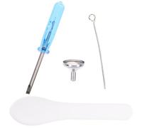 ANDRESLAD Kit Mini Embudos para Urna de Cenizas, Embudo Pequeño de Acero Inoxidable y Plástico, Destornillador Azul y Cuchara, Compacto para Llenado Fácil en Memoriales y Mascotas