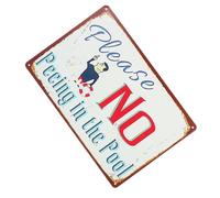 ANDRESLAD Letrero Metálico para Piscina Resistente y Decorativo Cartel Divertido para Área Exterior Señal Vintage para Paredes de Piscinas